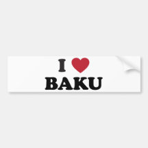 I corazón Baku Azerbaijan Etiqueta De Parachoque