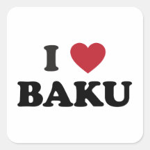 I corazón Baku Azerbaijan Calcomania Cuadradas Personalizada