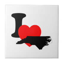 I corazón Carolina del Norte Teja Cerámica