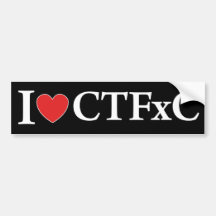 I corazón CTFxC Pegatina De Parachoque