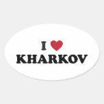 I corazón Kharkov Ucrania Calcomania De Oval