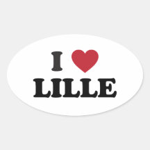 I corazón Lille Francia Pegatina Ovalada