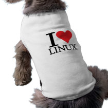 I corazón Linux T-shirts De Mascota
