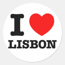 I corazón Lisboa Pegatinas Redondas