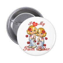 I (corazón) mi hermana gemela pin
