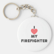 I corazón mi llavero del bombero