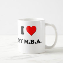 I corazón mi M.B.A. Tazas