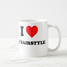 I corazón mi peinado taza