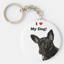 ¡I corazón mi perro! Perro negro Llaveros Personalizados