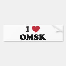 I corazón Omsk Rusia Pegatina De Parachoque