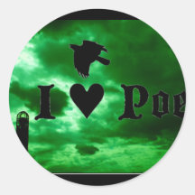 I corazón Poe Pegatina Redonda