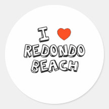 I corazón Redondo Beach Pegatinas Redondas