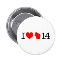 I corazón Wisconsin 14 Pins