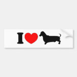 I Dachshund del corazón - paisaje Etiqueta De Parachoque