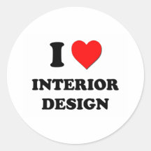 I diseño interior del corazón etiqueta redonda