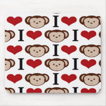 I el corazón Monkeys los regalos de las tarjetas d Alfombrilla De Raton
