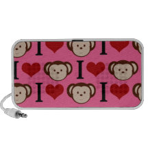 I el corazón Monkeys rosas fuertes PC Altavoces