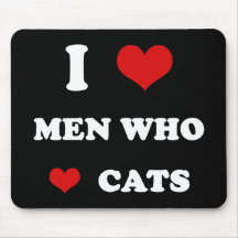 I hombres del amor del corazón que aman gatos alfombrillas de raton
