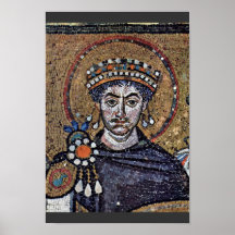 I justiniano, mosaicos A del coro de San Vitale (R Posters