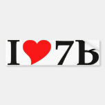 I love 7B lang Autoaufkleber