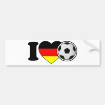 "I Love Fussball" - Mit beliebtem Deutschlandherz Autosticker