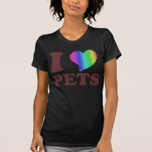 I LOVE PETS RED RAINBOW HEART 3D HEMDEN