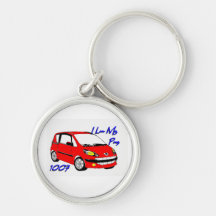 I Luv mi rojo 1007 del llavero del barro amasado