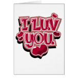 I Luv que usted carda Tarjeton