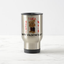 I LUV U BEARY MUCHA taza del día de San Valentín