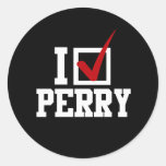 I MARCA DE COTEJO RICK PERRY (blanco) Pegatina Redonda
