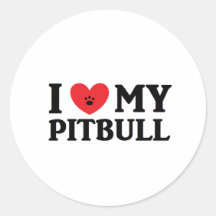 ♥ I mi Pitbull Etiqueta Redonda