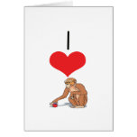 I monos del corazón (amor) tarjetón