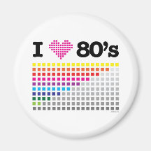 i_ove 80s imán de frigorífico