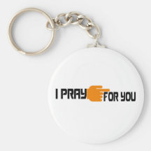 I pray fuero you 3 Negro Anaranjado Llavero Personalizado