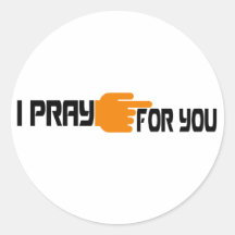 I pray fuero you 3 Negro Anaranjado Pegatinas Redondas