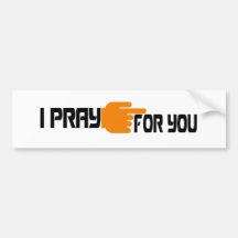 I pray fuero you 3 Negro Anaranjado Pegatina De Parachoque