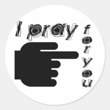 I pray fuero you Negro Pegatinas Redondas
