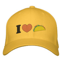 ¡I Tacos del corazón! Gorras De Béisbol Bordadas