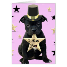 I tarjeta de Srta. You Staffordshire bull terrier