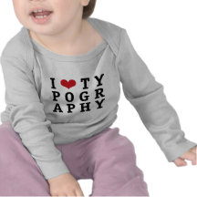 I tipografía del corazón camisetas