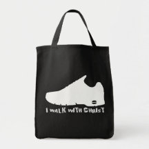 I walk with Cristo Blanco Bolsas De Mano