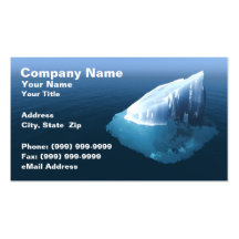 Iceberg en agua azul clara plantilla de tarjeta de visita