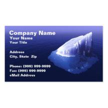 Iceberg en agua azul clara plantillas de tarjetas de visita