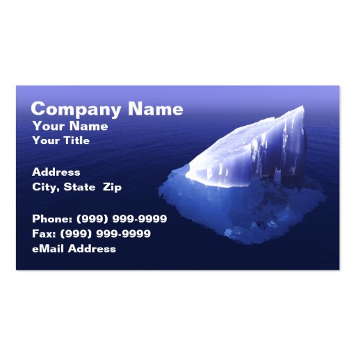 Iceberg en agua azul clara plantillas de tarjetas de visita