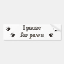 Ich halte für Pfoten I pause for paws Auto Sticker
