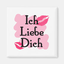 Ich Liebe Dich - alemán te amo Imanes De Nevera