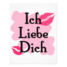 Ich Liebe Dich - alemán te amo Comunicado Personalizado