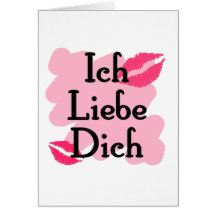 Ich Liebe Dich - alemán te amo Tarjetón