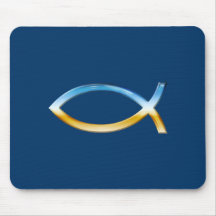 Ichthus - cielo y tierra cristianos del símbolo de alfombrillas de ratones