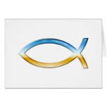 Ichthus - cielo y tierra cristianos del símbolo de tarjetas